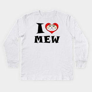 I HEART Cat - Siamese with White Cat Kids Long Sleeve T-Shirt